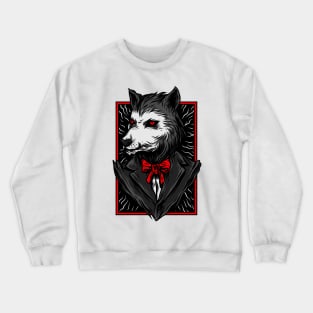 Big Bad Wolf Suit Black Red Crewneck Sweatshirt